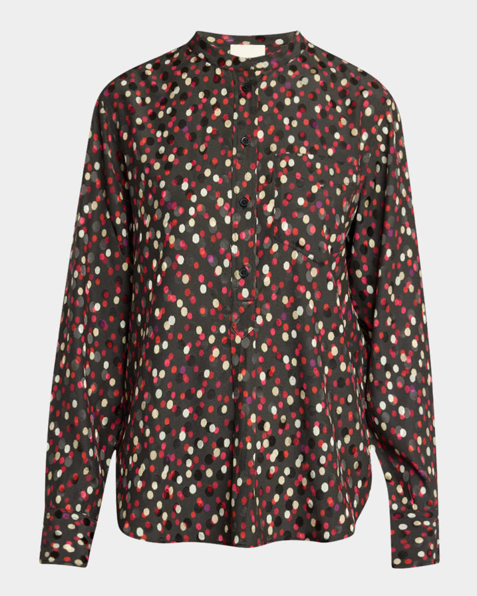 Rusak Polka Dot Silk-Blend Blouse